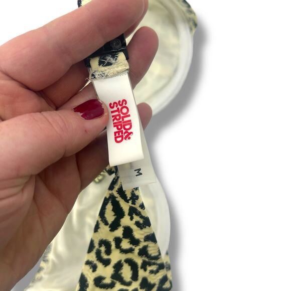 Revolve Striped & Solid Eva Bikini Top Leopard Medium underwire unpadded Swim - Picture 8 of 10